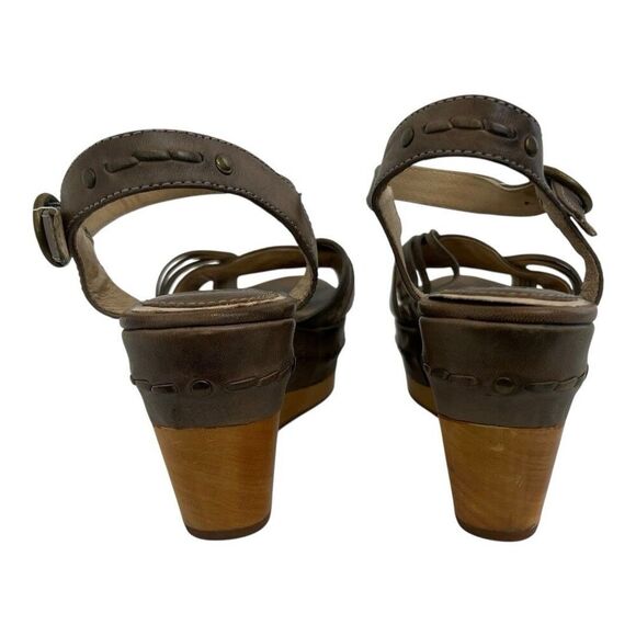 Frye Womens Size 8.5 Carlie Huarache Boho Ankle Wedge Leather Platform Sandals - Picture 7 of 9